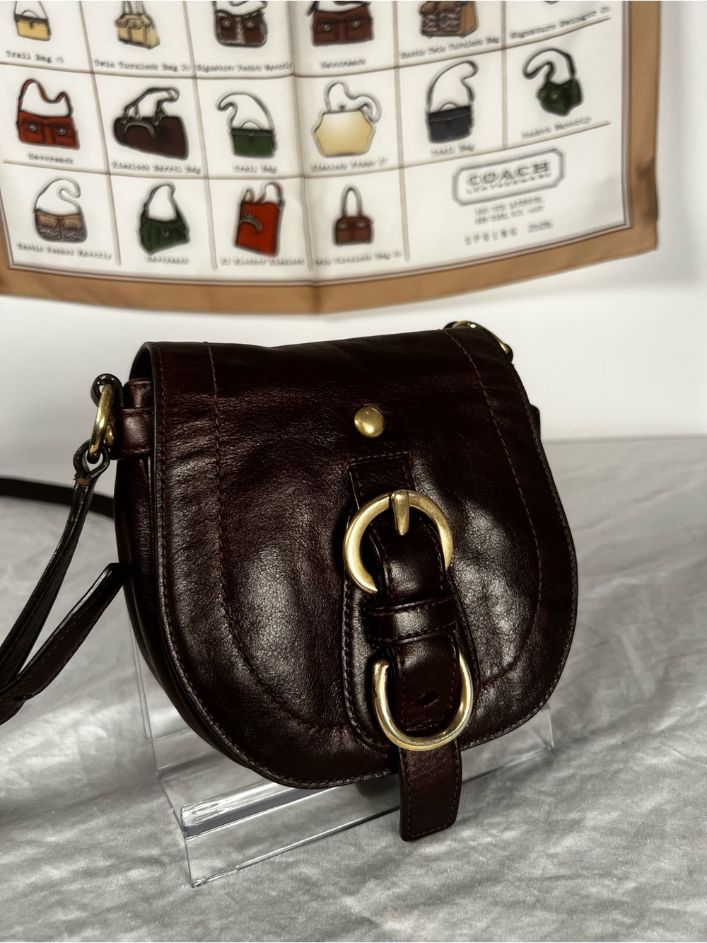 Rare Vintage COACH Legacy Garcia Mini Leather Crossbody Bag - Mahogany Brown